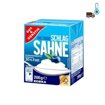 Gut&Günstig Haltbare 30% Fett Schlagsahne / Nata Baja en Grasa 200g