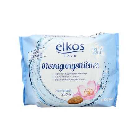 Elkos Reinigungstücher 3in1 Mandelöl / Toallitas Desmaquillantes x25