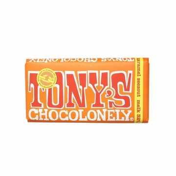 Tony's Chocolonely 32% Melk Karamel Zeezout / Chocolate con Leche, Caramelo y Sal 180g