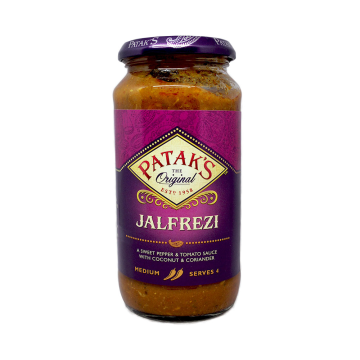 Patak's Jalfrezi Sauce / Salsa de Tomate y Pimientos Dulces con Coco y Cilantro 450g