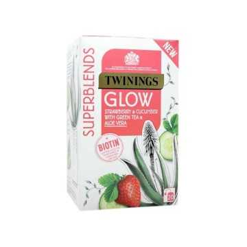 Twinings Glow Superblends / Té con Fresa, Pepino, Té verde y Aloe Vera 40g