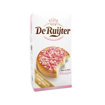 De Ruijter Rose en Witte Muisjes 280g/ White and Pink Sugar Pearls