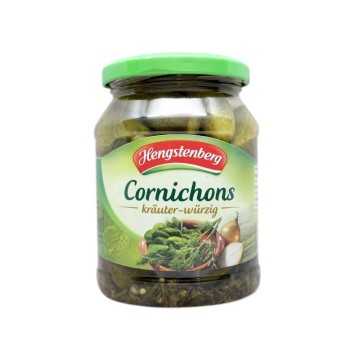 Hengstenberg Cornichons Kräuter-Würzig 330g/ Pickles Herb&Spicy