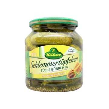 Kühne Schlemmertöpfchen Süsse Gürken mit Honig 530g/ Pepinillos Dulces con Miel