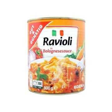 Gut&Günstig Ravioli in Bolognesesauce / Raviolis con Salsa Boloñesa 800g