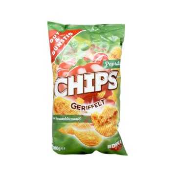 Gut&Günstig Paprika Chips Geriffelt / Patatas Onduladas 200g