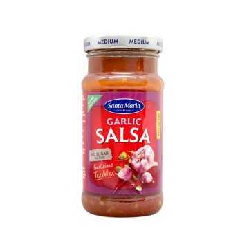 Santa Maria Garlic Salsa Medium / Salsa Ajo Medio Fuerte 230g