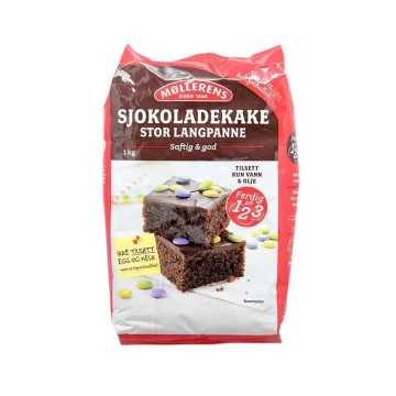 Møllerens Sjokoladekake Stor Langpanne 1Kg/ Chocolate Cake Mix