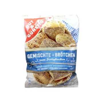 Gut&Günstig Gemischte Brötchen / Pan Variado para Hornear x6