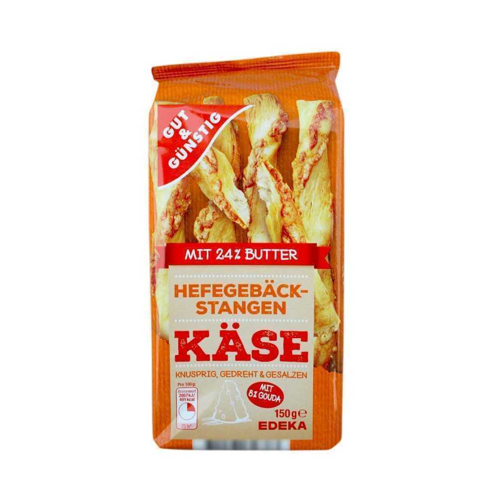 Gut&Günstig Hefegebäckstangen Käse / Snacks sabor Queso 150g