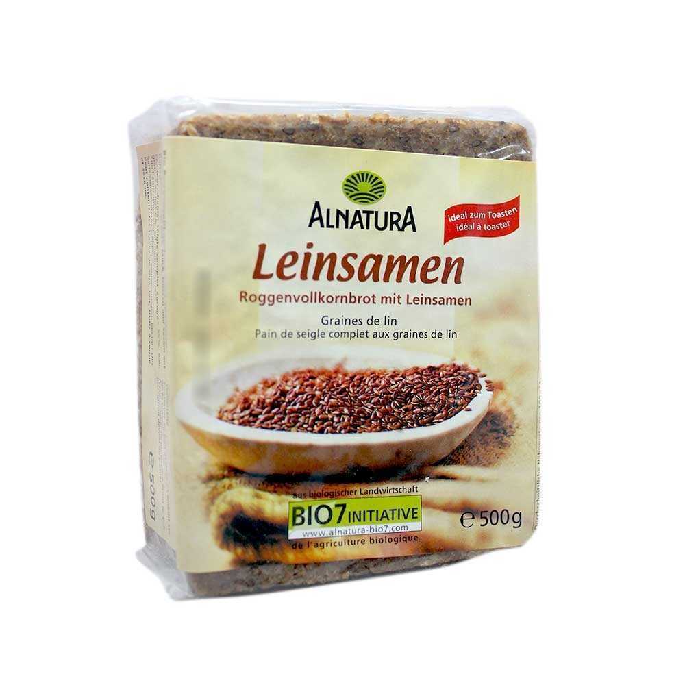 Alnatura Leinsamenbrot / Pan de Centeno con Semillas de Lino 500g