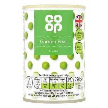 Coop Garden Peas in Water / Guisantes  verdes 300g