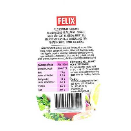 Felix Thousand Island Dressing 370Ml/Sauce