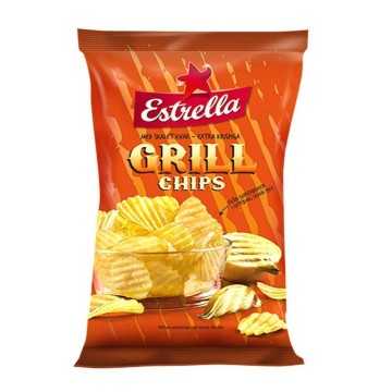 Estrella Chips Grill / Patatas Fritas Acanaladas sabor a Cebolla 175g