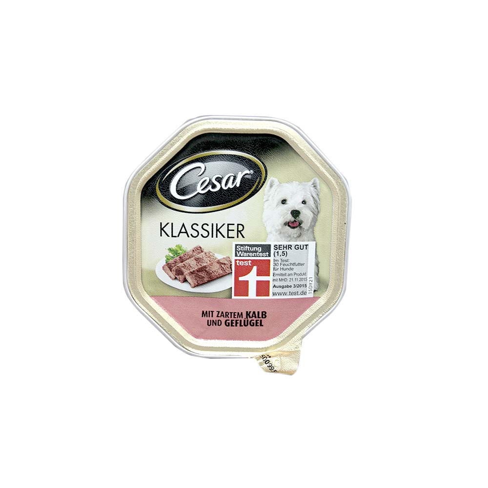 Cesar Klassiker Zartem Kalb und Geflügel / Comida para Perro de Ternera y Aves 150g