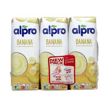 Alpro Banana Soya Drink 250ml / Bebida Soja sabor Plátano x3