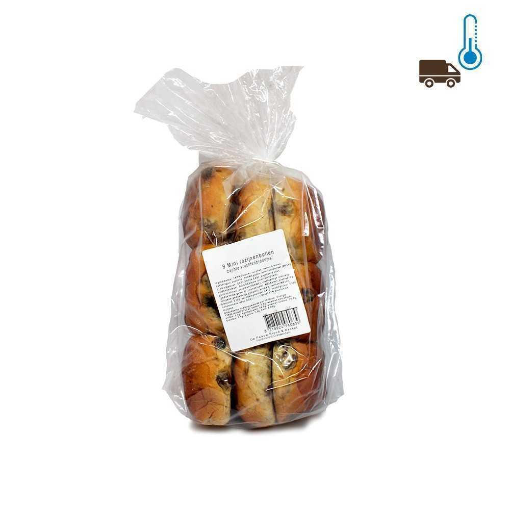 Brood Mini Roomboter Rozijnenbollen / Panecillos con Pasas x9