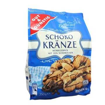 Gut&Günstig Schokokränze / Galletas con Chocolate Negro 250g