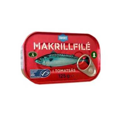 Favorit Makrillfilé i Tomatsås 125g/ Filetes de Caballa en Salsa de Tomate