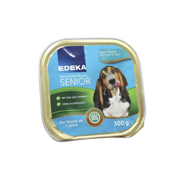 Edeka Senior Pastete Huhn&Reis 300g/ Dog Food +7 Rice&Chicken