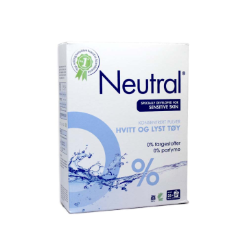 Neutral Konsentrert Pulver Hvitt Og Lyst Tøy / Detergente Concentrado para Ropa Blanca Sin Parábenos 920g