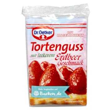 Dr.Oetker Ungezuckert Tortenguss Erdbeer Geschmack 12,5g x3/ Strawberry Flavoured Glaze