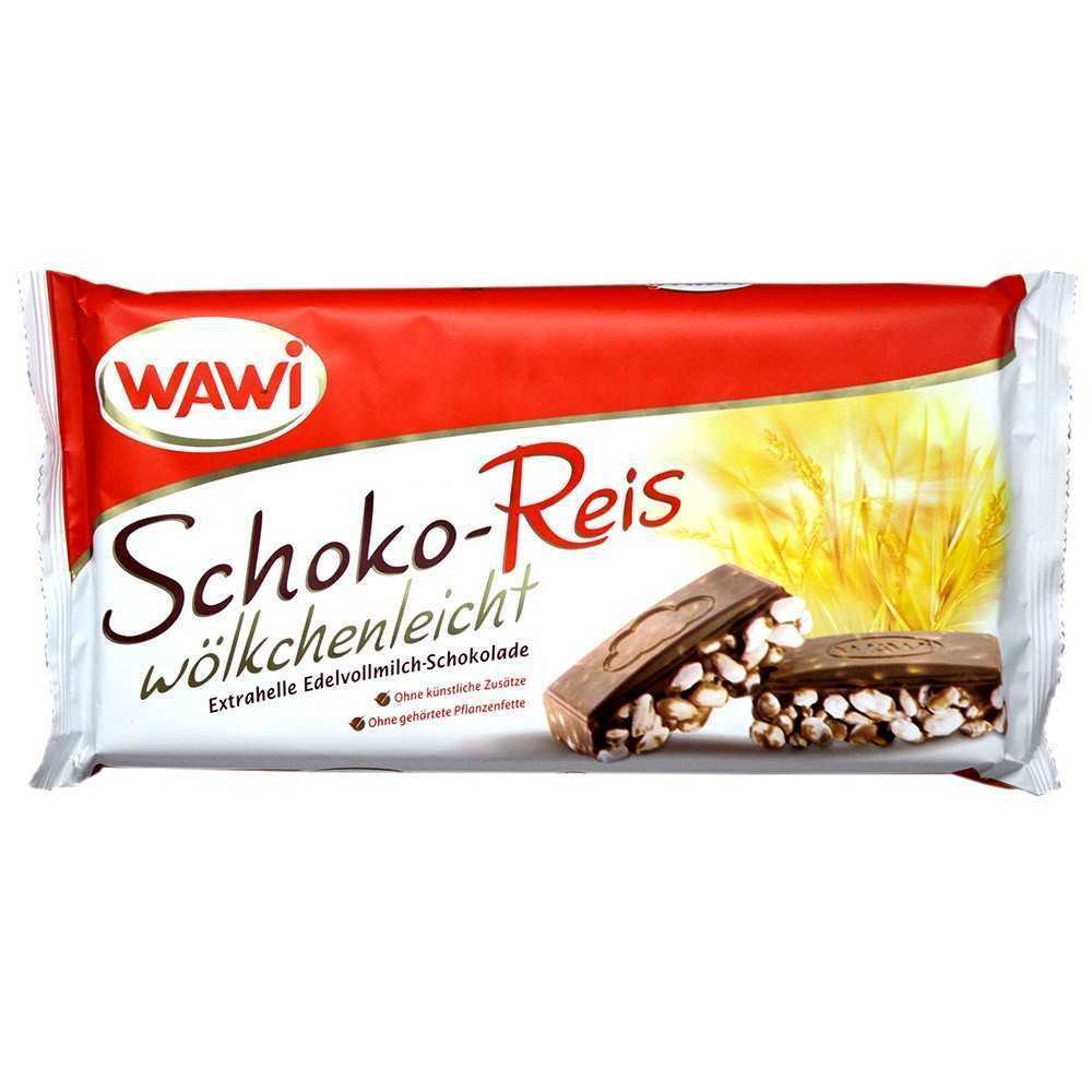 Wawi Schoko-Reis Wölkchenleicht / Chocolate con Leche con Arroz Inflado 200g