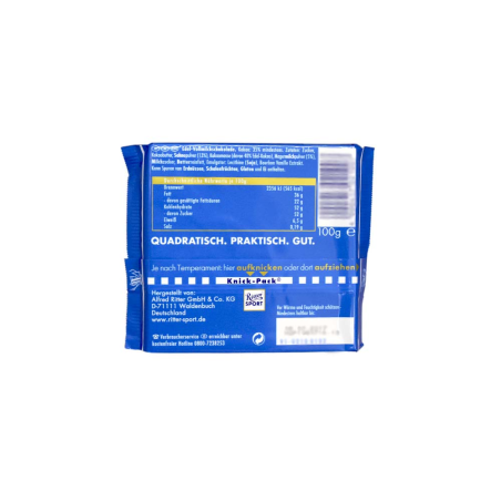 Ritter Sport Edel-Vollmilch / Chocolate con Leche Entera 100g