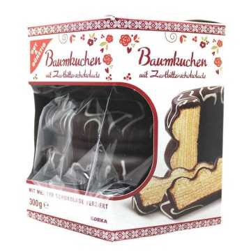 Gut&Günstig Baumkuchen mit Zartbitterschokolade 300g/ Round Tree Cake with Dark Chocolate