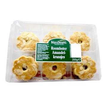 Van Doorn Roomboter Amandelkransjes / Galletas de Mantequilla y Almendras 200g