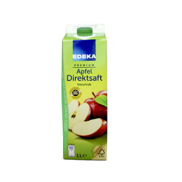 Edeka Premium Apfel Direktsaft Naturtrüb / Apple Juice 1L