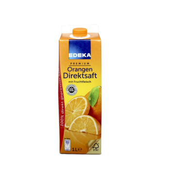 Edeka Premium Orangen Direktsaft mit Fruchtfleisch / Zumo de Naranja con Pulpa 1L