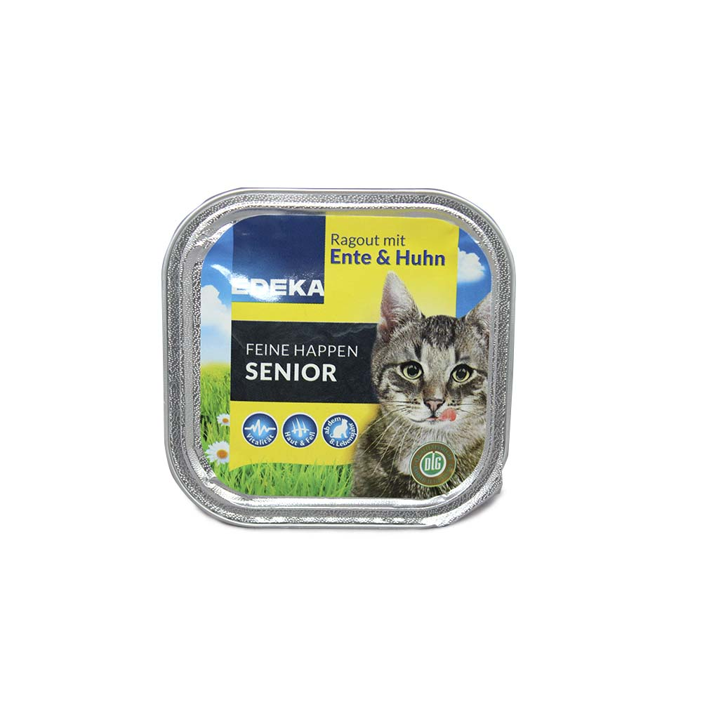 Edeka Feine Happen Senior / Comida para Gato con Pato y Pollo 100g