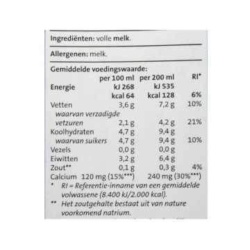 CostaBlanca Houdbare Vollemelk / Leche Entera 1L