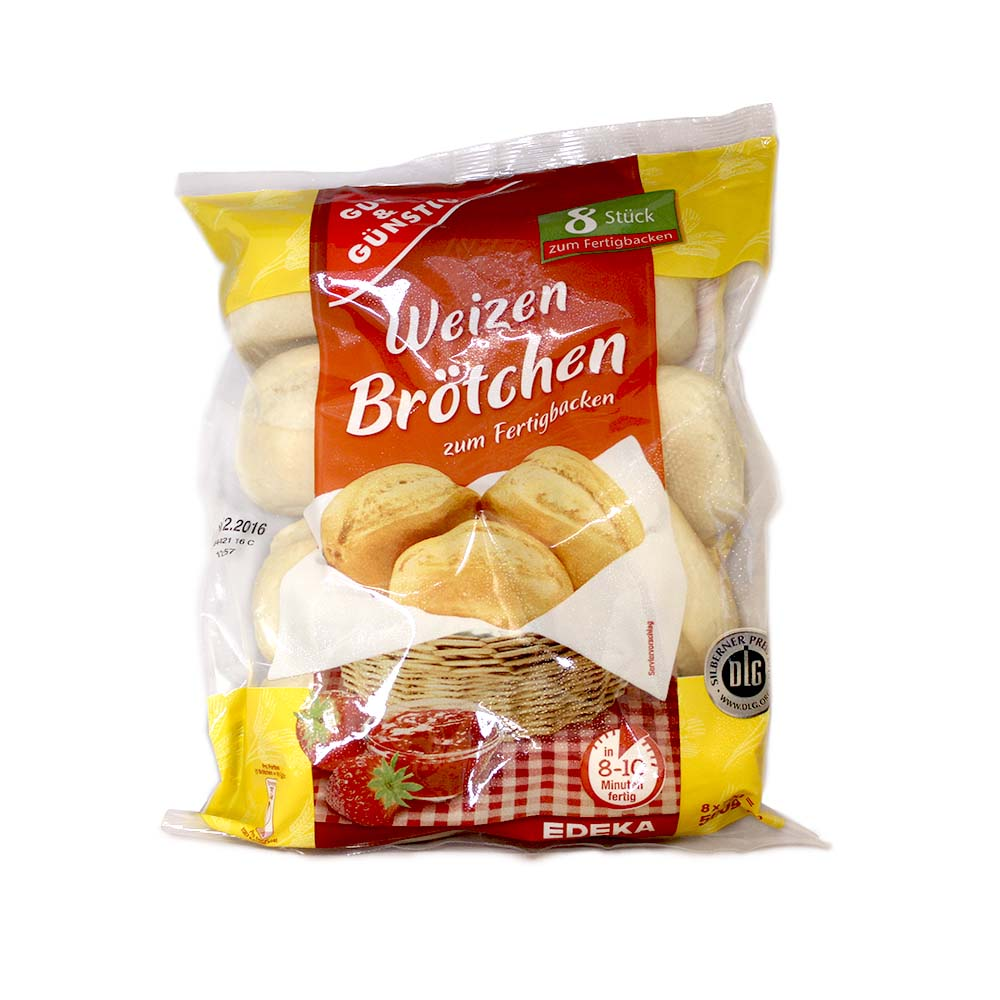 Gut&Günstig Weizen Brötchen zum Fertigbacken / Panecillos para Hornear x8