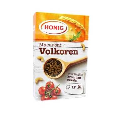 Honig Macaroni Volkoren / Macarrones Integrales 500g