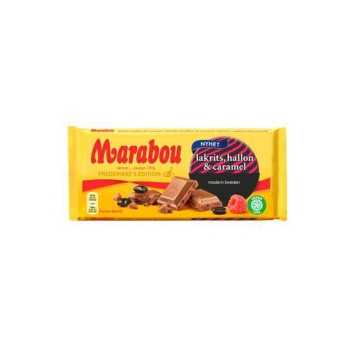 Marabou Lakrits, Hallon and Caramel 185g/ Chocolate with Licorice, Raspberry and Caramel