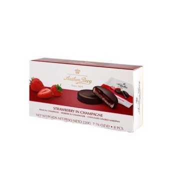 Anthon Berg Strawberry in Sparkling Wine 220g/ Marzipan with Strawberry in Sparkling Wine