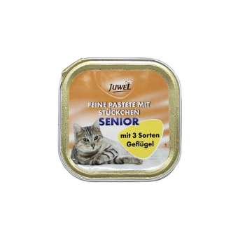 Juwel Feine Pastete Stückchen Senior mit Geflügel / Comida para Gato de Aves Corral 100g