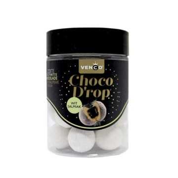 Venco Choco Drop Wit Salmiak / Bolas de Chocolate Blanco Rellenas de Regaliz 146g