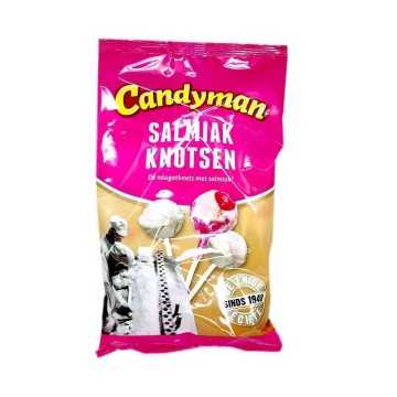 Candyman Salmiak Knotsen / Nougat&Salmiak Lollipops 140g