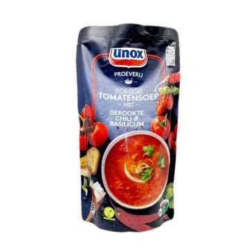 Unox Romige Tomatensoep met Gerookte Chili&Basilicum / Sopa de Tomate con Chile Ahumado y Alabahaca 570ml