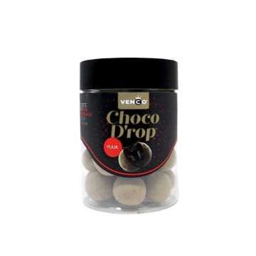 Venco Choco Drop Puur / Licorice Filled Dark Chocolate Balls with Salmiak 146g