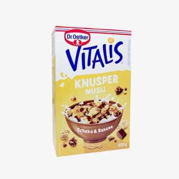 Dr.Oetker Vitalis Knusper Müsli Schoko&Banane / Chocolate&Banana Muesli 600g