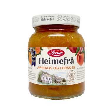 Lerum Heimefrå Aprikos og Fersken / Mermelada Albaricoque y Melocotón 380g