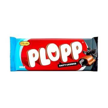 Cloetta Plopp Salty Licorice / Chocolatina Rellena de Regaliz Salado 80g