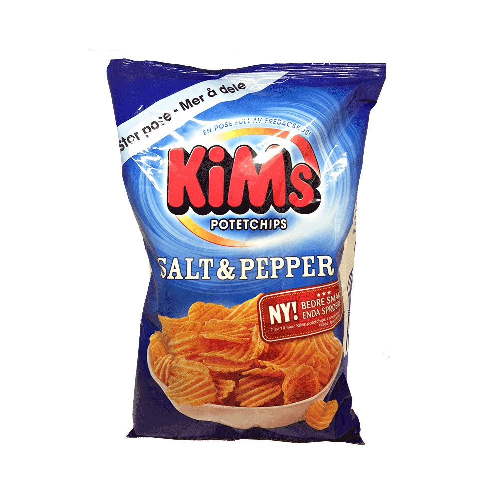 Kim'S Potetchips Salt&Pepper / Potato Crisps 250g