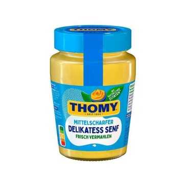 Thomy Delikatess Senf Mittelscharf im Glas / Mostaza Medio Picante 250ml