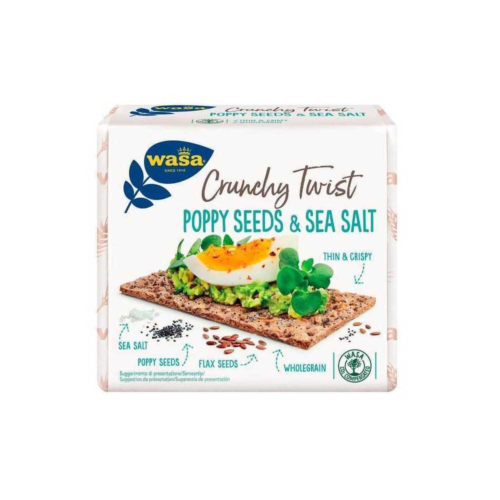 Wasa Crunchy Twist Poppy Seeds / Crispy Bread with Poppy Seeds 245g