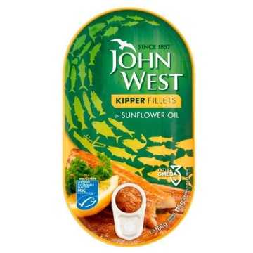 John West Kipper FIllets in Sunflower Oil / Filetes de Arenque con Aceite Girasol 160g